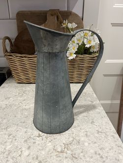 Galvanized pitcher/ Vase $8