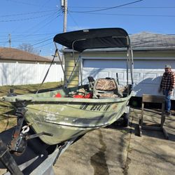 14' Semi-V Jon Boat W/ HP 4 Stroke