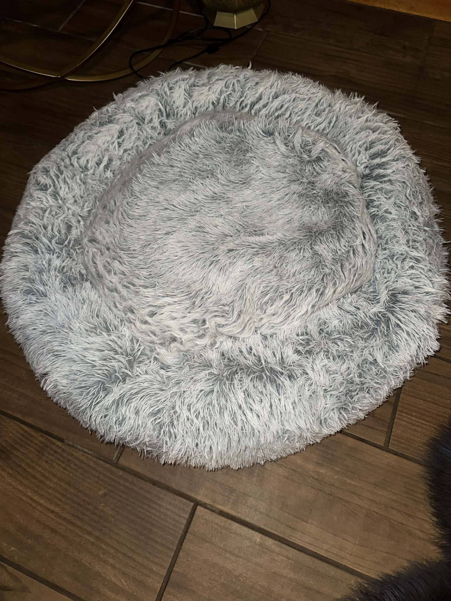 FurHaven Calming Cuddler Donut Pet Bed - Mist Gray 36"