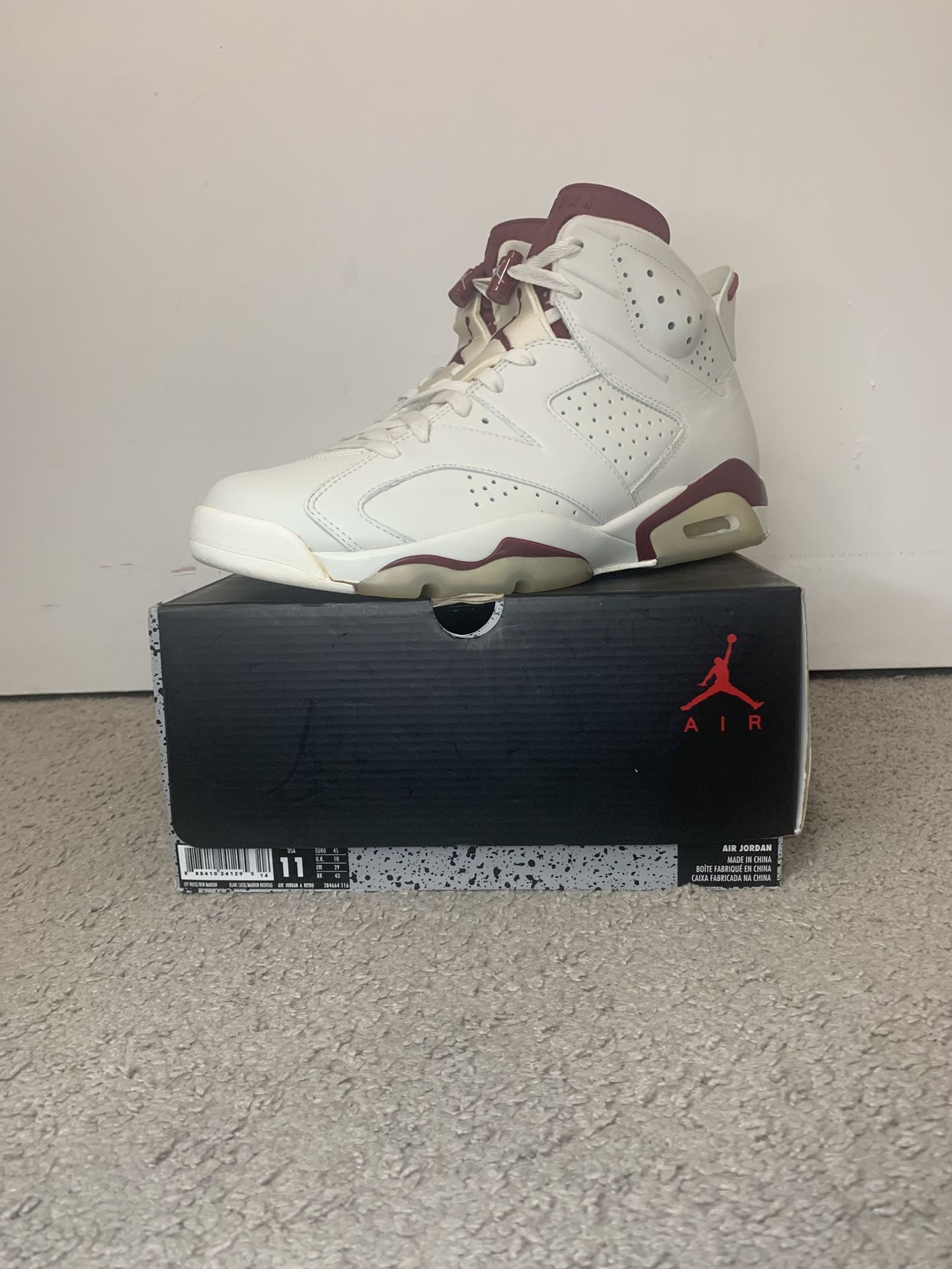 VNDS JORDAN 6 MAROON SIZE 11