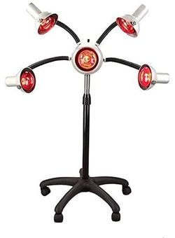 750W Infrared Heat Lamp Red Light, 5 Head Portable Floor Hair Dryer Stand Up Color Processor Styling Perming Dryer Accelerator (b)