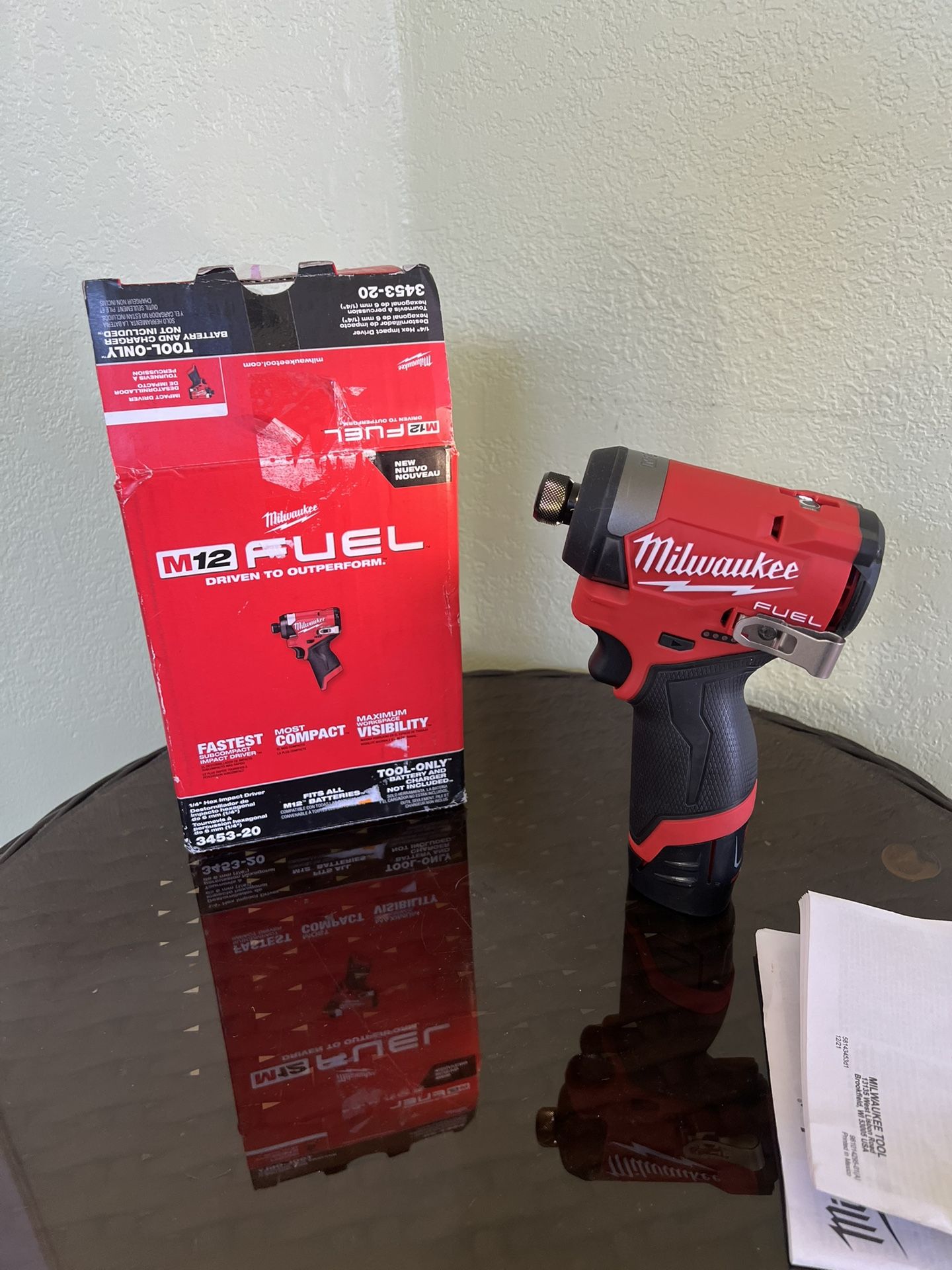 Milwaukee M12 Fuel 12V Cordless 1/4 in. Hex Impact Driver w/ Battery Included