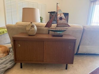 Display table with storage (hutch)
