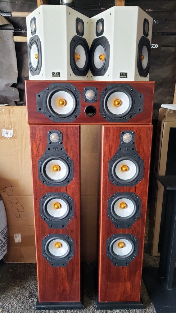 *** 5.0 Monitor Audio Silver 8i Tower Speakers, Silver 10i Center Channel, Silver Fxi Surround Speakers ***