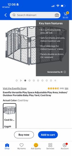 Evenflo baby gate grey