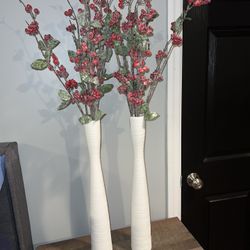 Christmas Berries Tall Vases