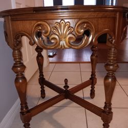 ANTIQUE CARVED WOOD ACCENT TABLE 