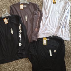 Women’s sz S Long Sleeve Carhartt Shirt loose fit ((new)) $15 each or $50  for all 4 ! Please don't ask if available if up its available.  No holds un