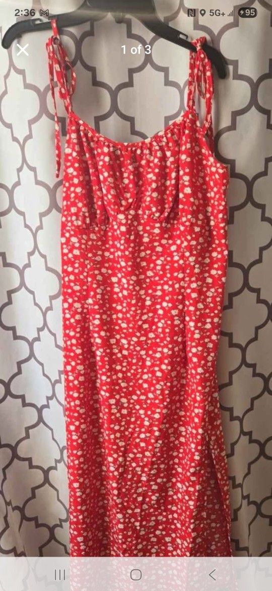 Ladies Red Floral Sundress