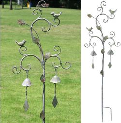 Garden Decor With Birds and Bell Chime! Brand new! See all pics!