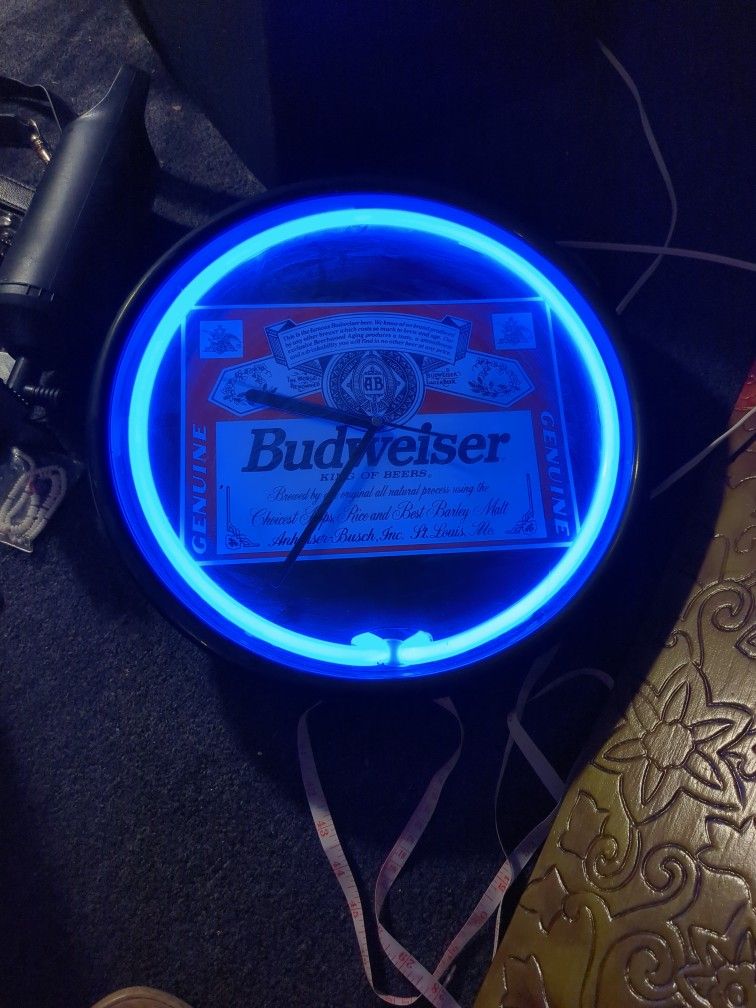 Authentic Vintage Budweiser Neon Clock