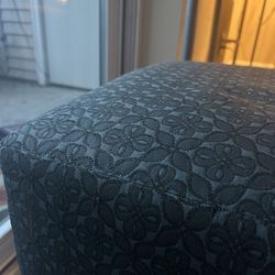Dark Teal Geometric ottoman  
