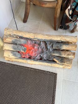 Fake Fireplace Log Set with Ember Effect
