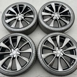 20” Tesla Model 3 Factory Wheels And Tires Satin Black New