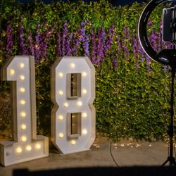 4ft Tall Marquee Numbers Warm LED Lights (battery) 