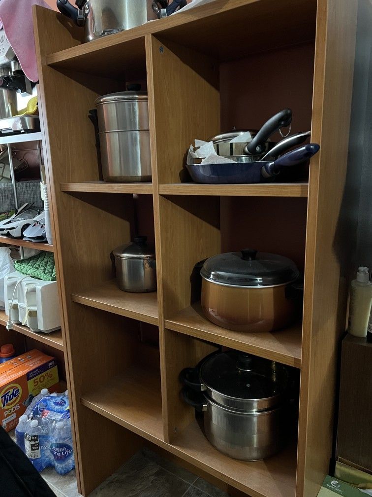 6-Compartment Wooden Rack/Bookshelf