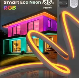 82 ft Shine Decor Smart LED RGB Neon Rope Lights AC 120V, ETL Expandable Color Changing Dimmable with Remote Compatible with Alexa, Google Assistant,
