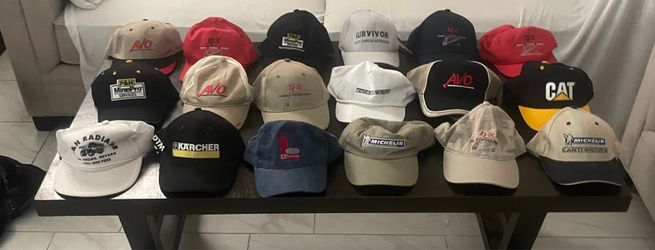 Vintage Industrial Workwear Trucker Hat Lot - 19 Total Caps (CAT, Machinery)
