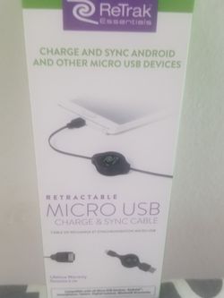 RETRACTABLE MICRO USB CHARGE & SYNC CABLE 