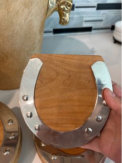 Decorative Entertaining Set – Horse Ice Buckets + Horseshoe Coasters
