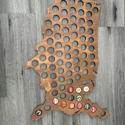 USA beer cap map
