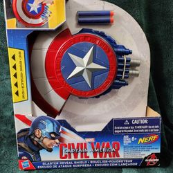 NERF Marvel Avengers Blaster Reveal Shield Dart Gun Captain America - NEW SEALED