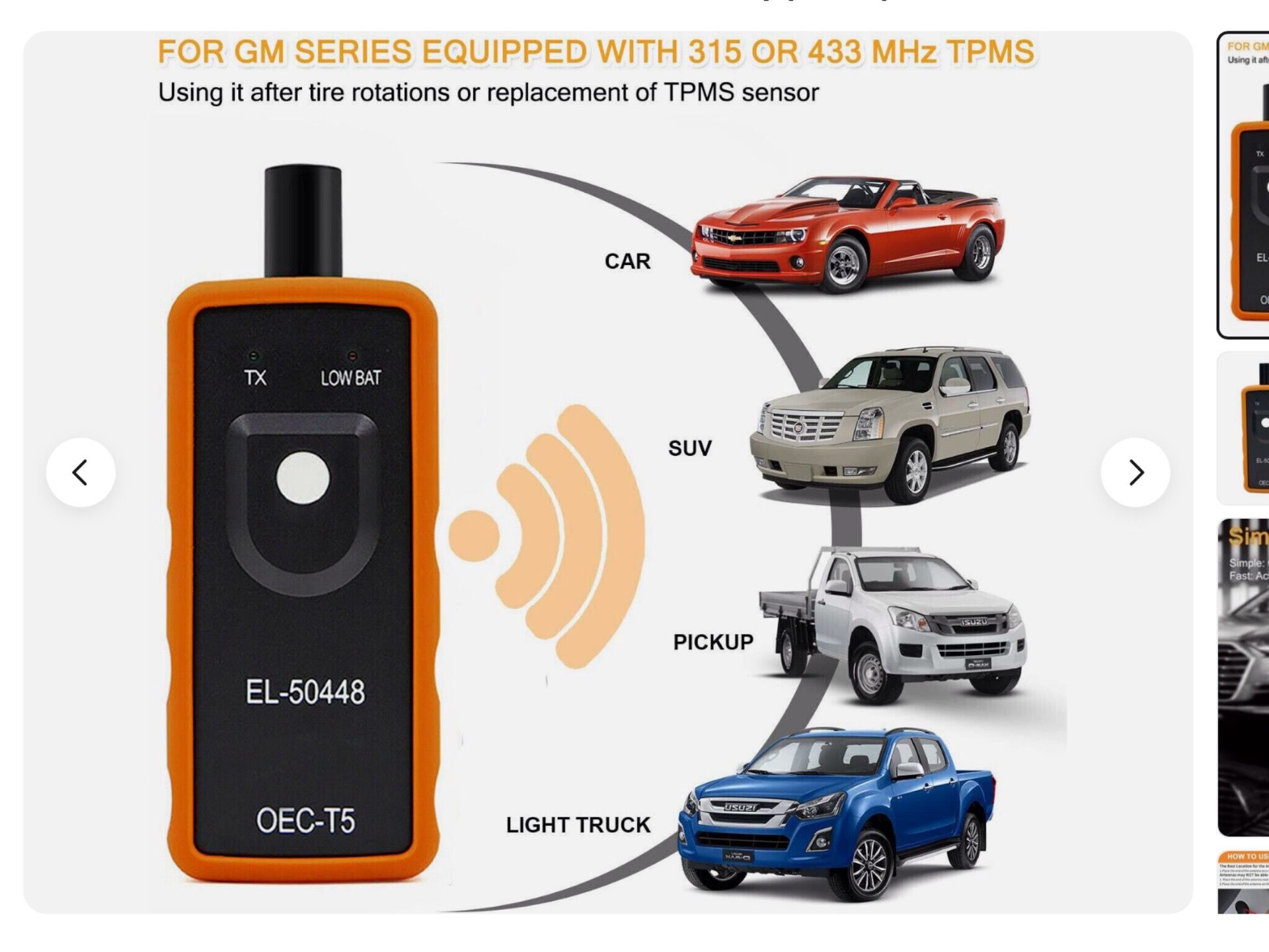 TPMS Reset Tool EL-50448 Relearn Auto Service Tool Tire Pressure Sensor For GM.