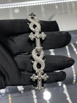Moissanite Cross Infinity Bracelet Pass Diamond Tester