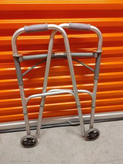 Drive Medical 2-Button Folding Walker w/ Wheels