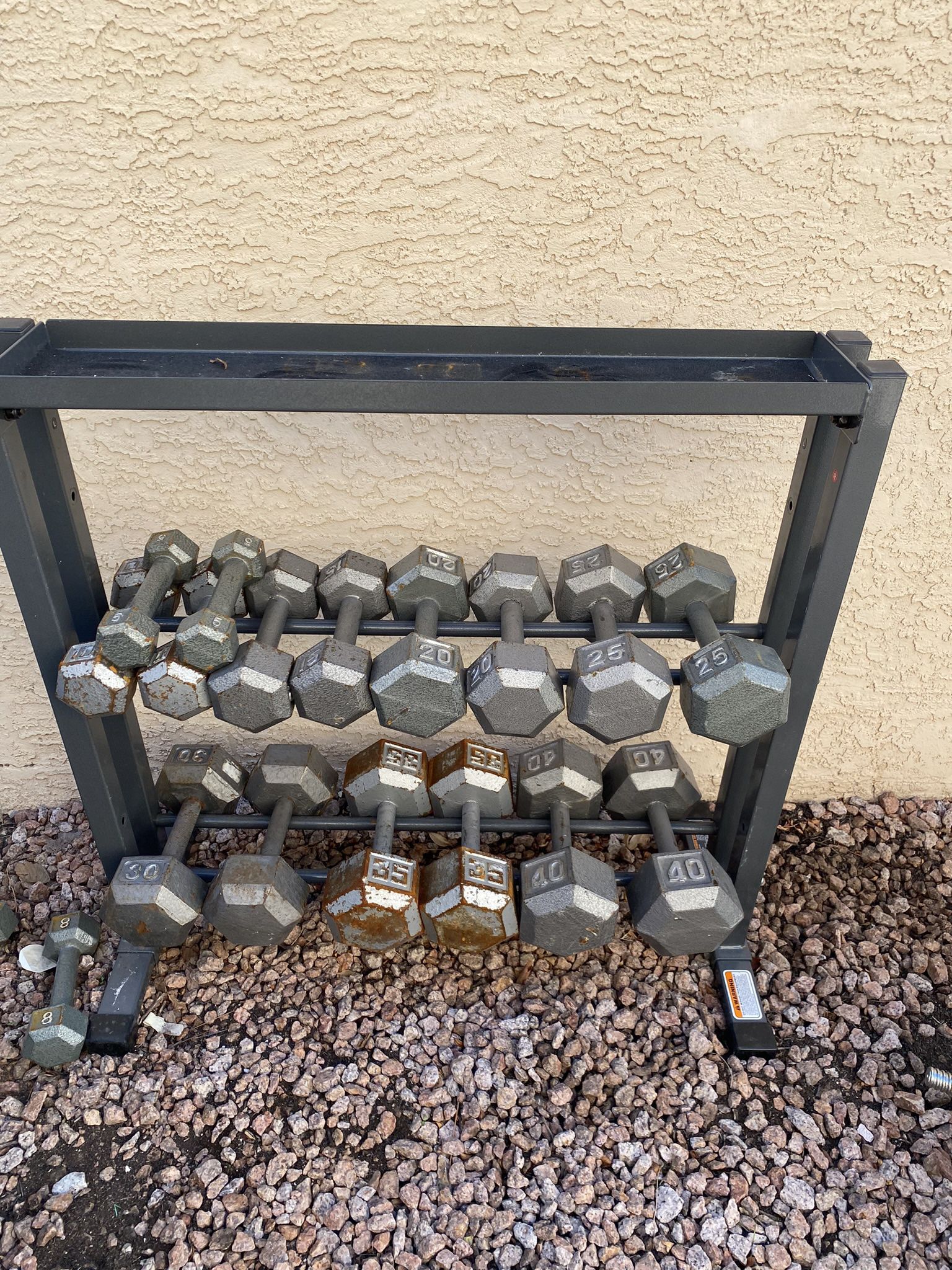 5-40 Hex Iron Dumbbell Set Weights With Rack 360lbs