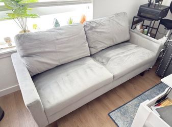 71" Gray Velvet Sofa