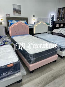 New twin bed frame with mattress