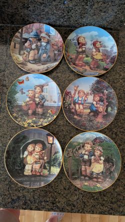 Six Hummel plates Danbury Mint limited edition