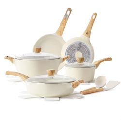 Brand New SENSARTE Ceramic Cookware Set, Pots and Pans Set Non stick, 14-Piece Induction Cookware, Non toxic Healthy Non Stick Kitchen Cooking Set