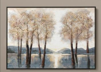 X-Large Framed Abstract Painting Wall Art(Approaching Woods by Doris Charest) 62"w x 42"h