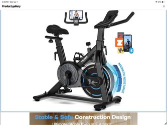 Quiet Adjustable Magnetic Resistance Stationary Bike for Home Cardio with App Compatible, 350LB Weight Capacity Indoor Cycling Bike with Comfortable S