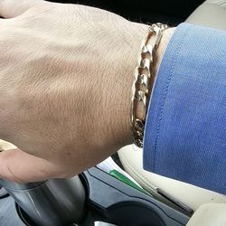 Mens 8.5" Figaro Bracelet 14k - Solid Not Hollow 22.6 Grams