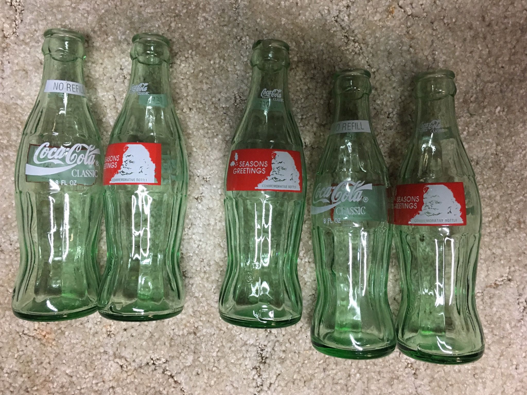 Coca Cola Bottles 1993 Santa