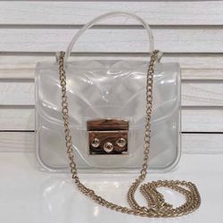 Forever 21 Vinyl Chevron Crossbody Mini Bag