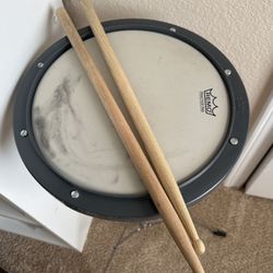 Drum Pad With Stand And 1 Set Of Drum Sticks