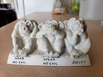 Rare Vintage 70's Wise Monkeys Collectable