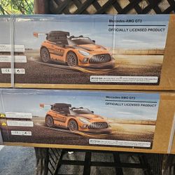 Mercedes AMG GT3 EVO 12V Kids Ride-On Car with R/C Parental Remote (Gray)