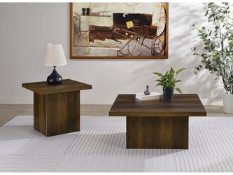 Devar Dark Pine 2-piece Square Coffee and End Table Set