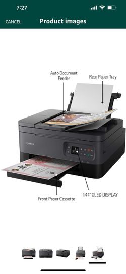 Canon PIXMA TR7020a All-in-One Wireless Color Inkjet Printer, with Duplex Printing, Mobile Printing, and Auto Document Feeder, Black, Works with Alex