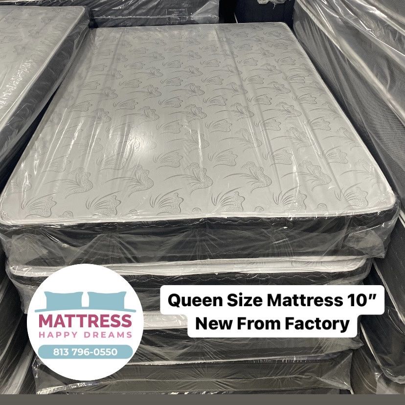 Queen Size Mattress 10 Inches Thick Excellent Comfort Also Available: Twin, Full And King New From Factory Delivery Available