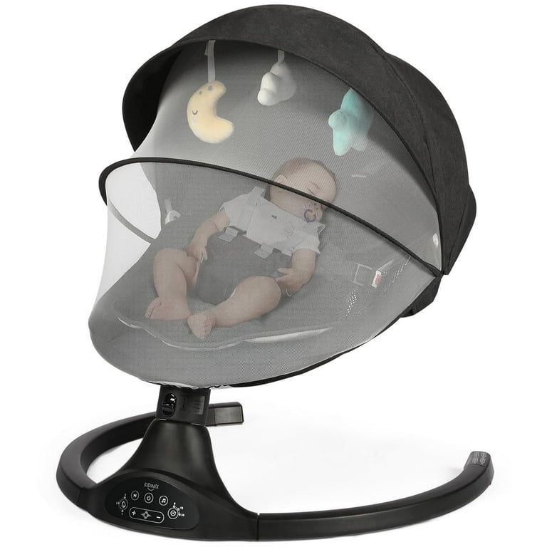 Baby Swing for Infants, Baby Rocker with 5 Point Harness, Bluetooth Support, 10 Preset Lullabies and 3 Speeds with Remote Control, Infant Swing for Ba