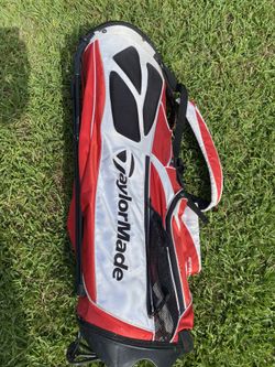 TaylorMade red Black White Polyester Stand Golf Bag 7- Way Divider System