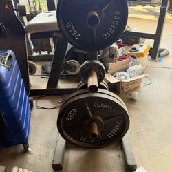 Metal Olympic Weights And Rack