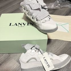 Lanvin Curb Sneakers White And Grey Size 10 Men 