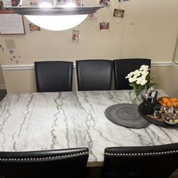 Marble top 7 Piece Dining table